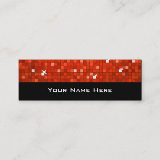 Disco Tiles Red business card skinny black
