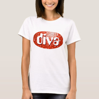 Disco Tiles Red 'diva' spaghetti top white