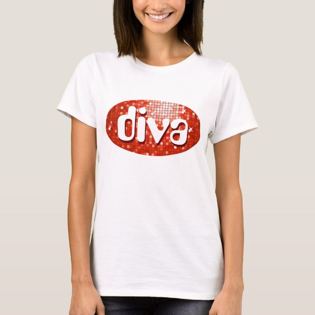 Disco Tiles Red 'diva' spaghetti top white (Front)