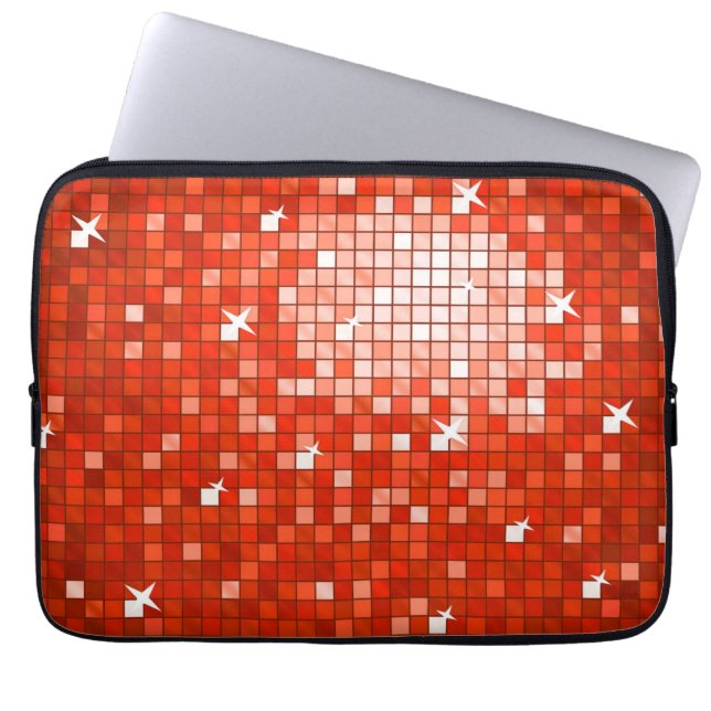 Disco Tiles Red laptop sleeve 13 inch (Front)