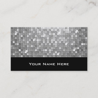 Disco Tiles "Silver" business card black