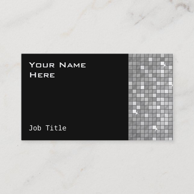 Disco Tiles "Silver" business card black side (Front)