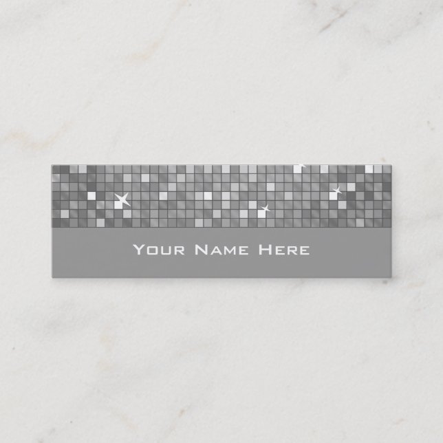 Disco Tiles "Silver" business card skinny (Front)