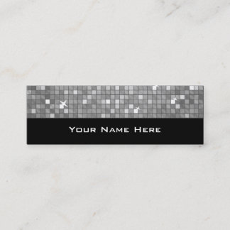 Disco Tiles "Silver" business card skinny black