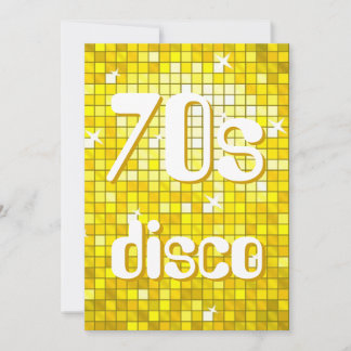 Disco Tiles Yellow 70s Disco invitation