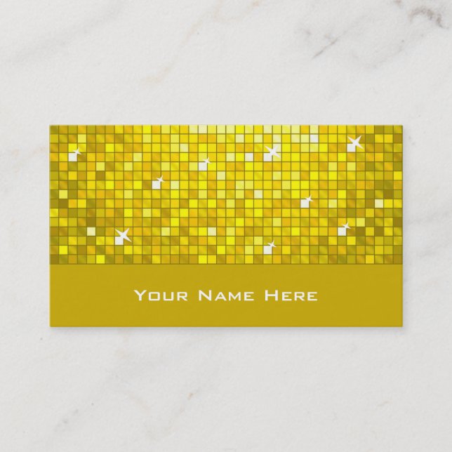 Disco Tiles Yellow business card (Front)