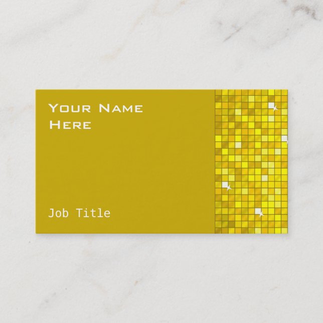 Disco Tiles yellow business card side (Front)
