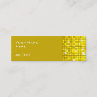 Disco Tiles Yellow business card side skinny