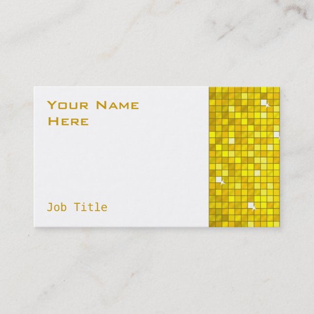 Disco Tiles yellow business card side white (Front)