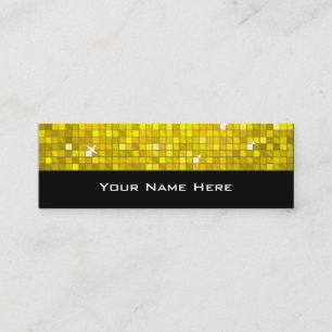 Disco Tiles Yellow business card skinny black