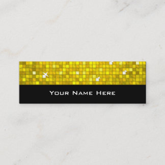 Disco Tiles Yellow business card skinny black