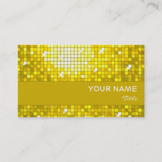 Disco Tiles Yellow business card yellow stripe