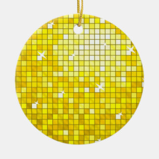 Disco Tiles Yellow ornament round