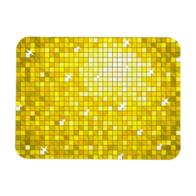 Disco Tiles Yellow premium magnet (Horizontal)