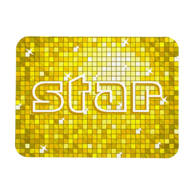 Disco Tiles Yellow 'star' premium magnet (Horizontal)