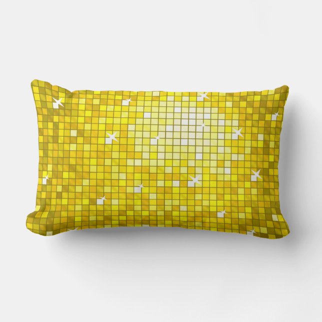 Disco Tiles Yellow throw pillow (Front)