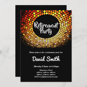 disco, vintage, dance retirement party invite