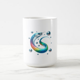 Disco Wave Eel – Rainbow Watercolor Dance Spiral Coffee Mug
