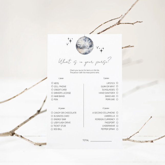 Disco What Is In Your Purse Bridal Shower Game  (Creator Uploaded)