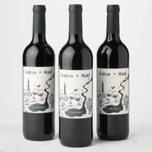 Disco  Whimsical Dinner Wedding  Wine Label