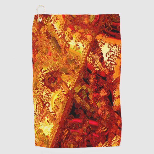 Discoloured to coral carnival mask golf towel (Front)