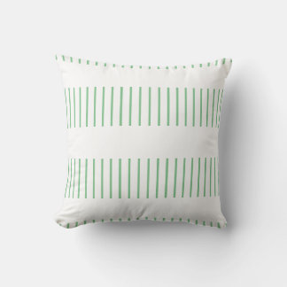 Disconnected green and white striped pattern cushion