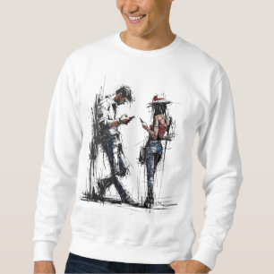 Disconnected Parallel Screens Silent Conversation  Sweatshirt