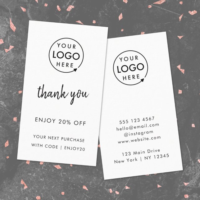 Discount Card | Business Thank You Loyalty White (Modern minimalist thank you discount cards by Guava - perfect for growing loyalty & repeat business)