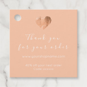 Discount Code Heart Logo Rose Promotional Favour Tags