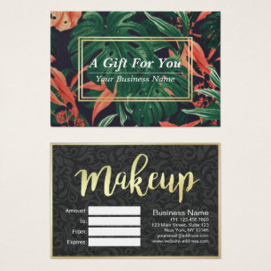 Discount Coupon Gold Script Floral Makeup Salon