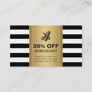 Discount Coupon Hair Salon Gold Black Scissors