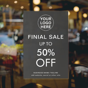 Discount Final Sale Special Offer Grey Logo Store Poster