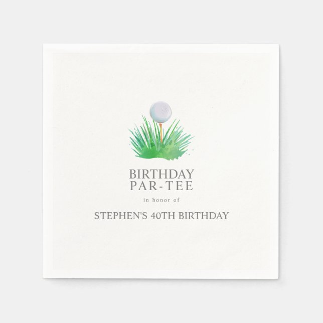 Discount Golf Birthday Party Invitations Napkin (Front)