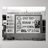 Discount Liquor & Gasoline, 1939. Vintage Photo