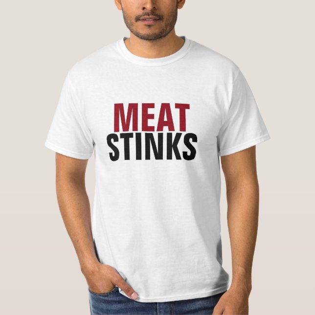 Discount Meat Stinks T-Shirt (Front)
