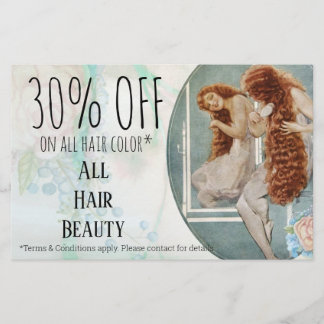 Discount offer hairdressing hair salon flyer