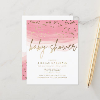 Discount Pink Watercolor, Baby Shower