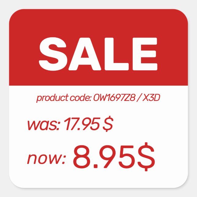 Discount Price Sticker Label (Front)