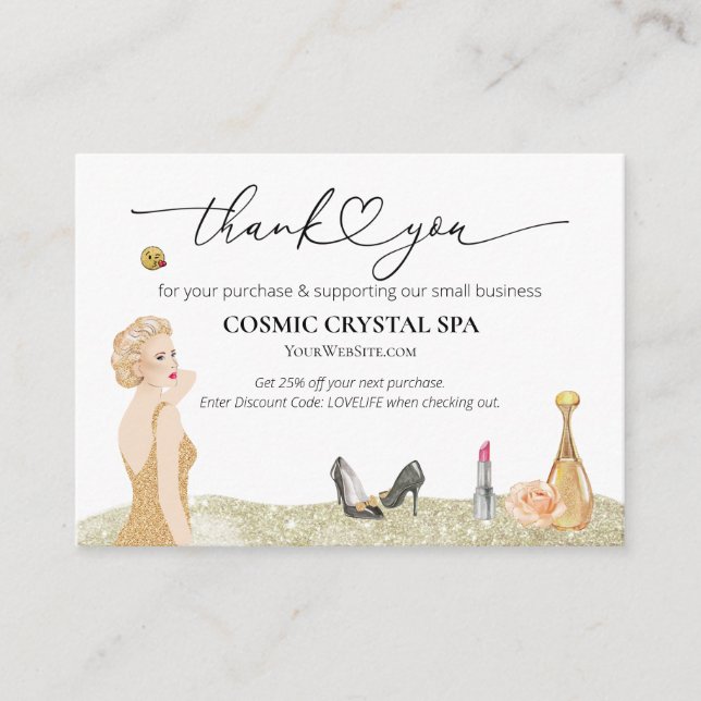 *~* Discount THANK YOU LOGO AP8 Review QR Enclosure Card (Front)