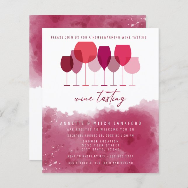 Discount Wine Tasting, Housewarming (Front/Back)