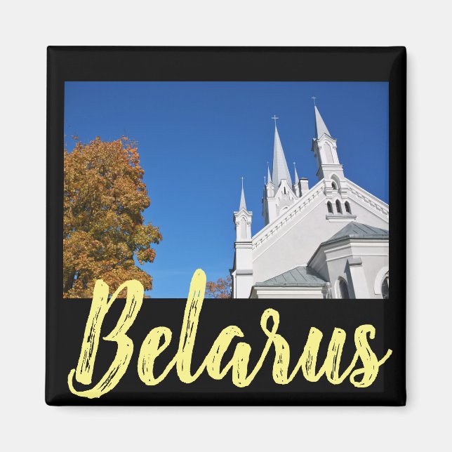 Discover Belarus Church Architecture Sky Magnet (Front)