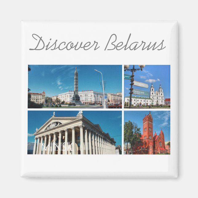 Discover Belarus Minsk Architecture Magnet (Front)