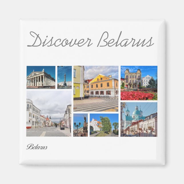 Discover Belarus Minsk Grodno Architecture Magnet (Front)