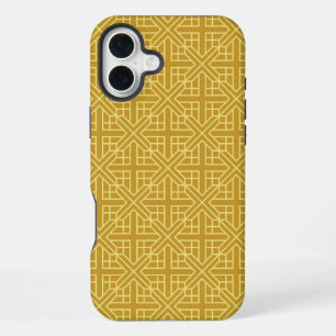 Discover Elegant Geometric Patterns with Gold Line iPhone 16 Plus Case