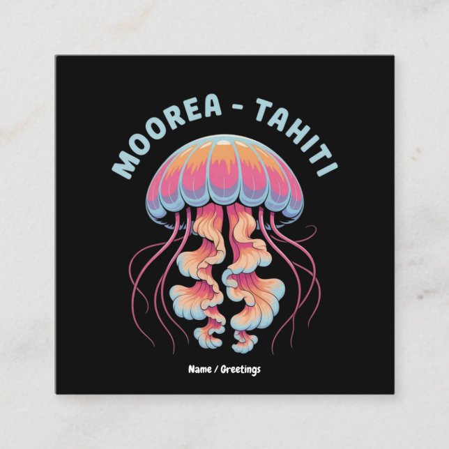 Discover French Polynesia Moorea Tahiti Square Business Card (Front)