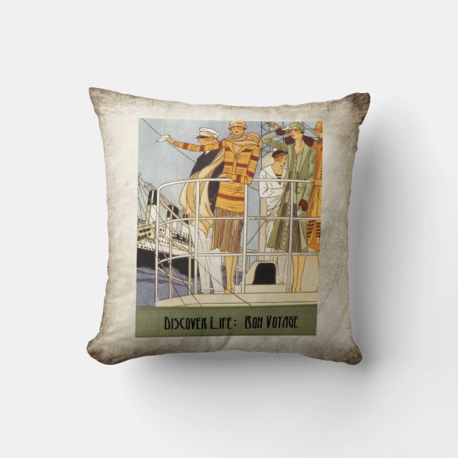 Discover Life:  Bon Voyage Cushion (Front)