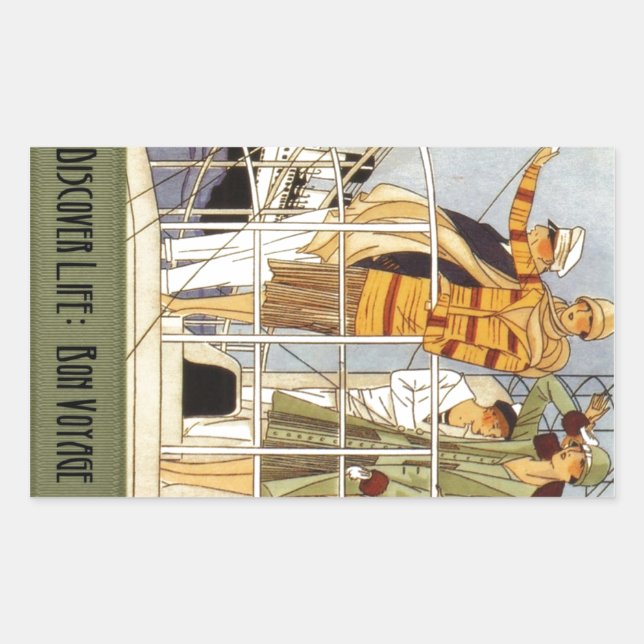 Discover Life:  Bon Voyage Rectangular Sticker (Front)