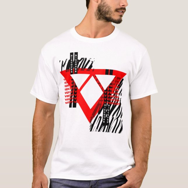 Discover Logo and Verzey pattern T-Shirt (Front)