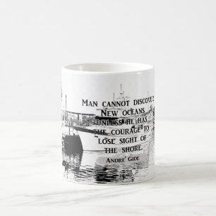 Discover New Oceans -- Andre Gide quote - mug