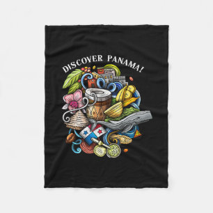 Discover Panama Vacation Souvenir Travel Fleece Blanket